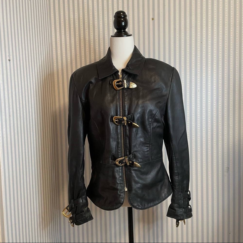 Danier Black Leather Buckle-Detail Jacket - Picture 2 of 9